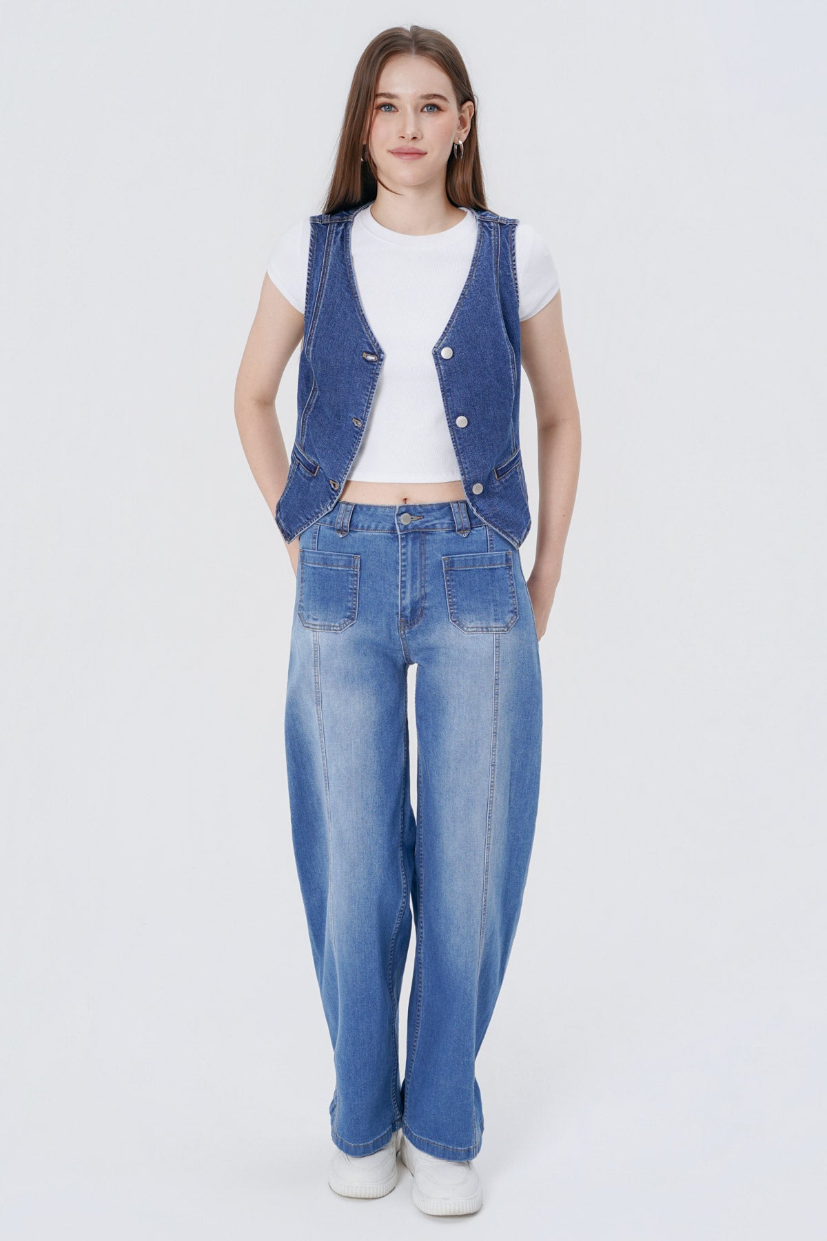 Peto Cuello V Mujer Azul