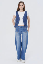 Peto Cuello V Mujer Azul