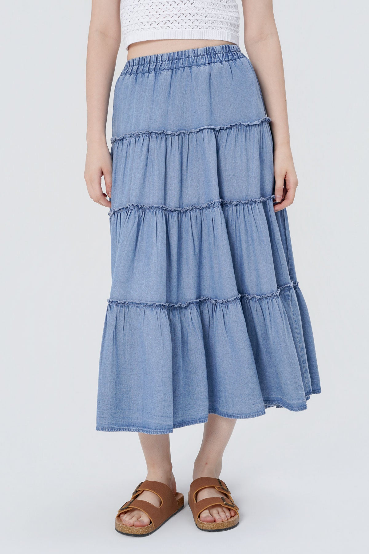 Falda Midi Mujer Azul