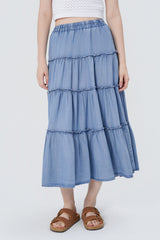 Falda Midi Mujer Azul