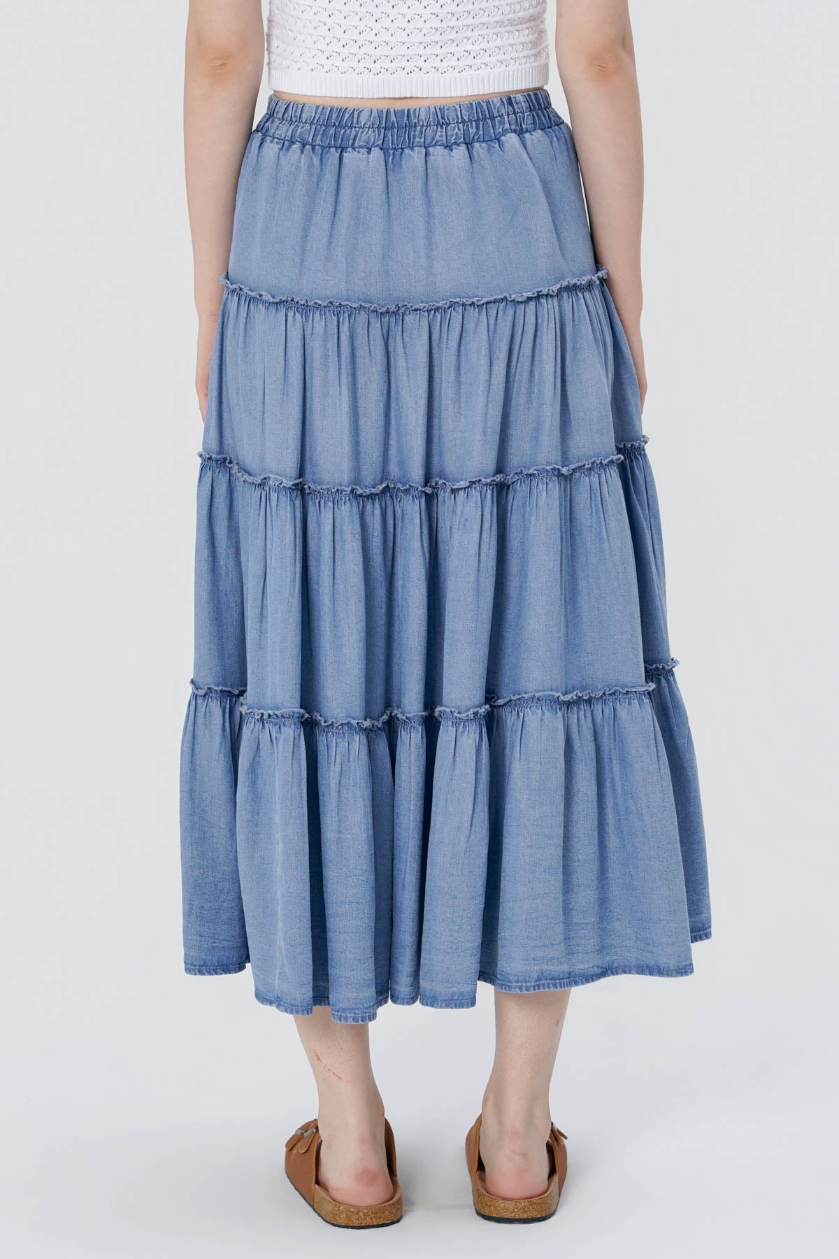 Falda Midi Mujer Azul