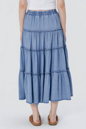 Falda Midi Mujer Azul