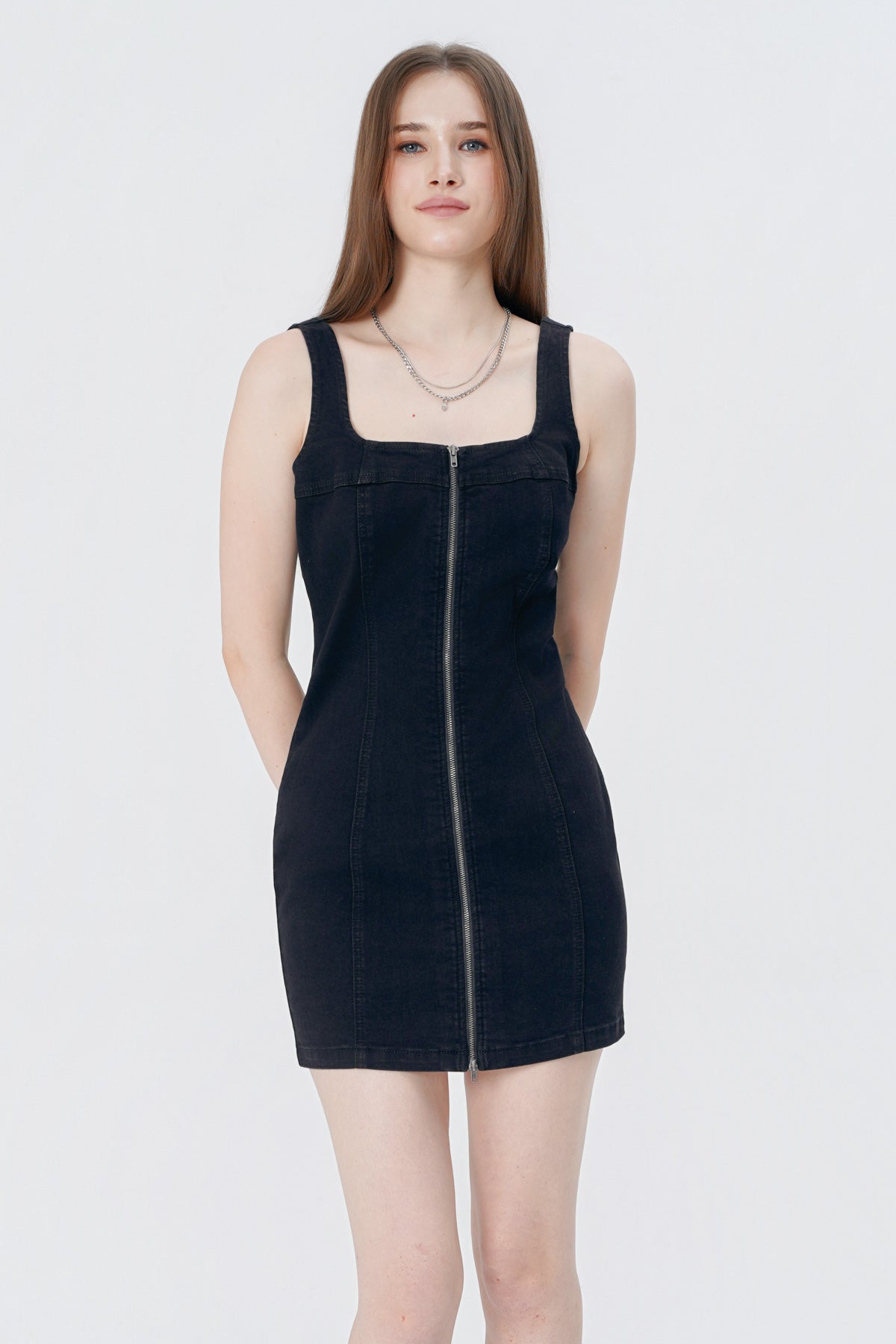 Vestido Falda Midi Mujer Negro