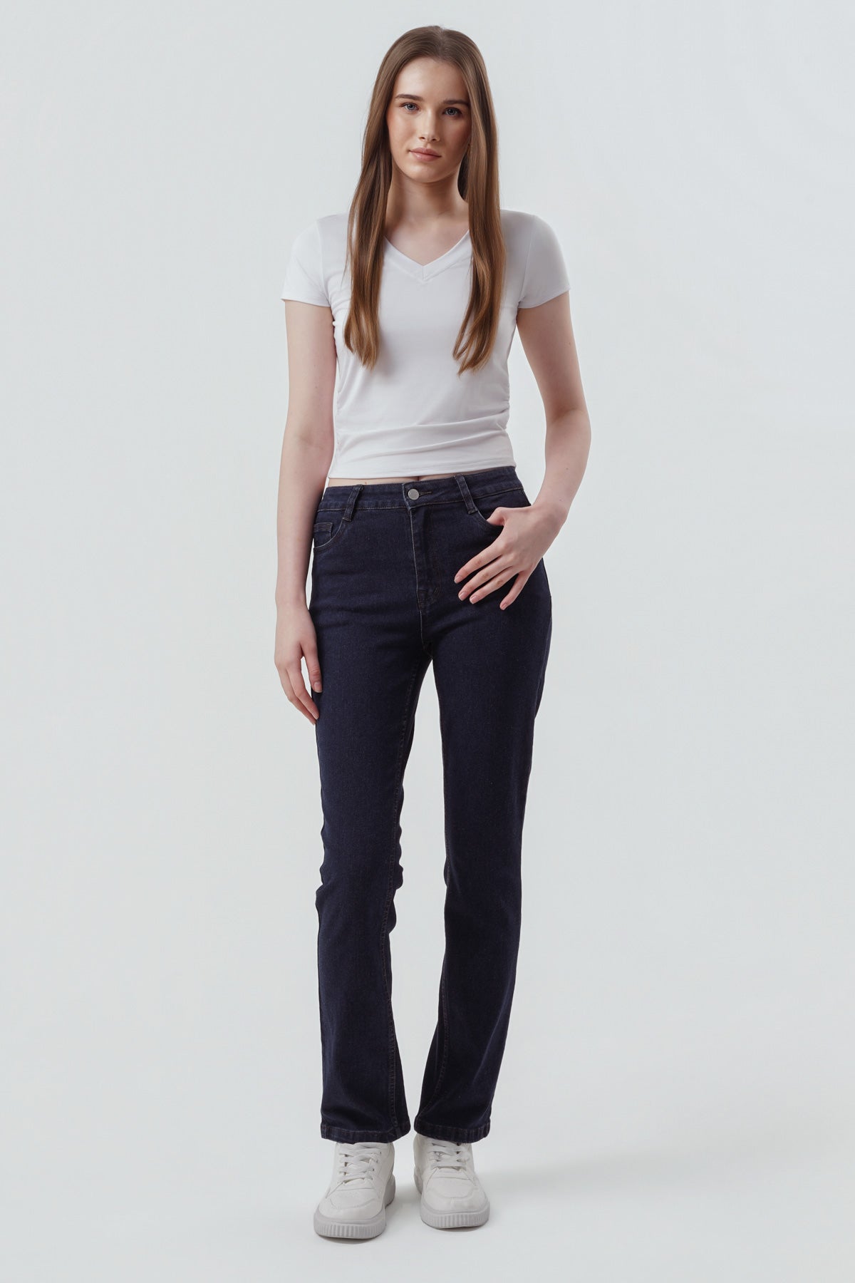 Jeans Slim Mujer Azul Oscuro