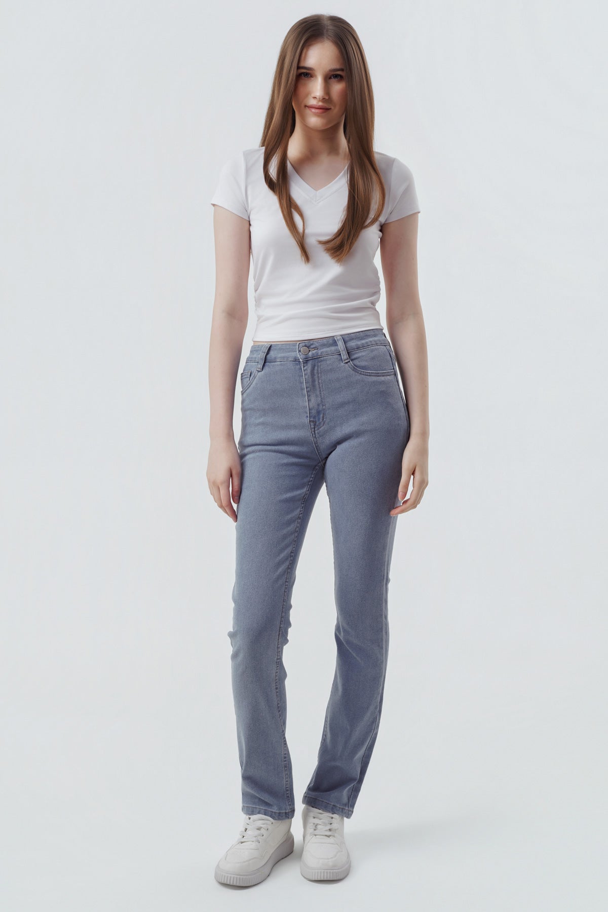 Jeans Slim Mujer Azul Claro
