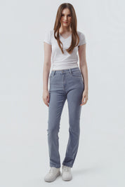Jeans Slim Mujer Azul Claro