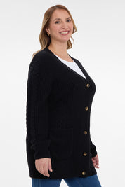 Chaleco Mujer Acanalado Negro I