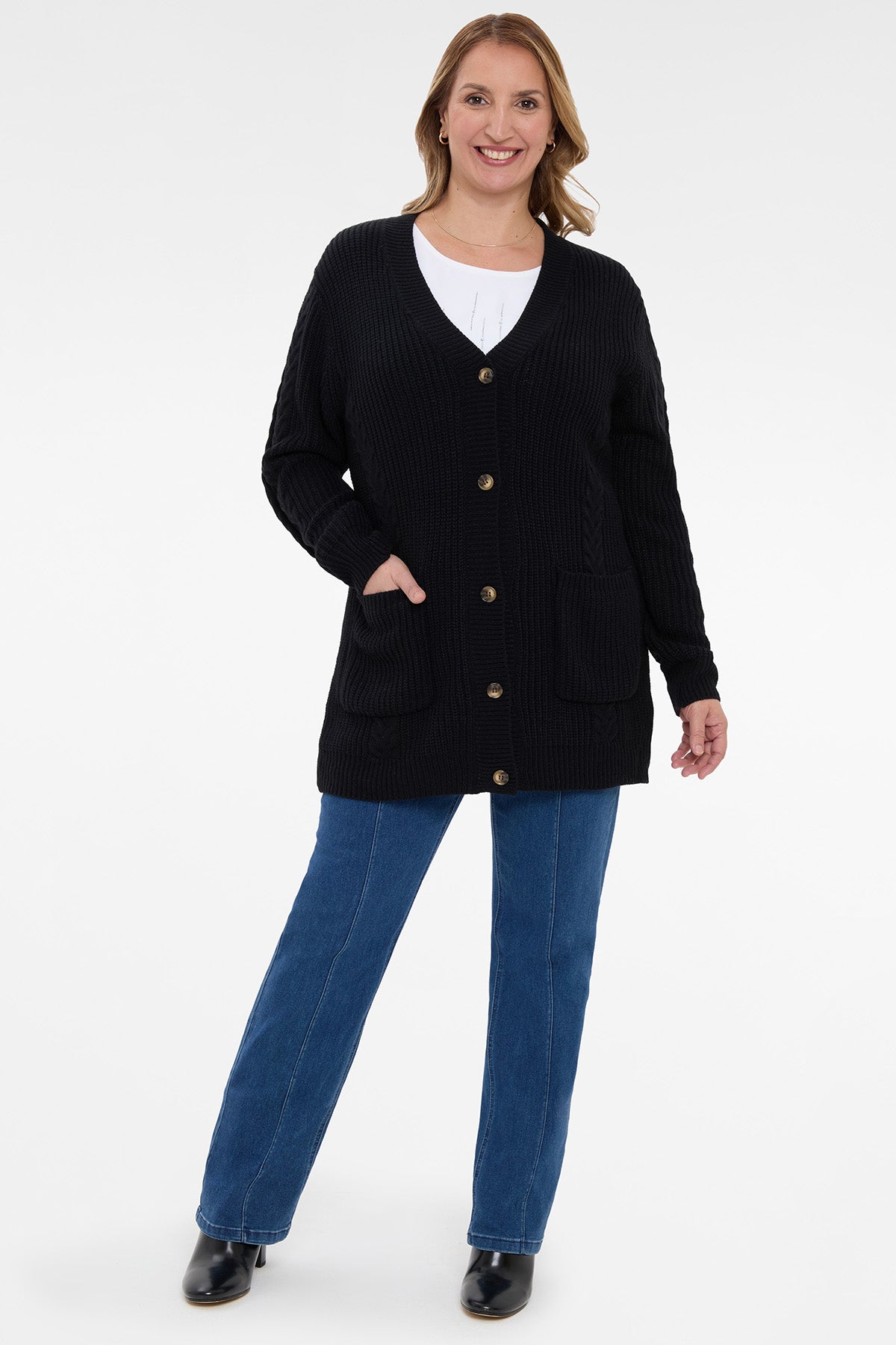 Chaleco Mujer Acanalado Negro I