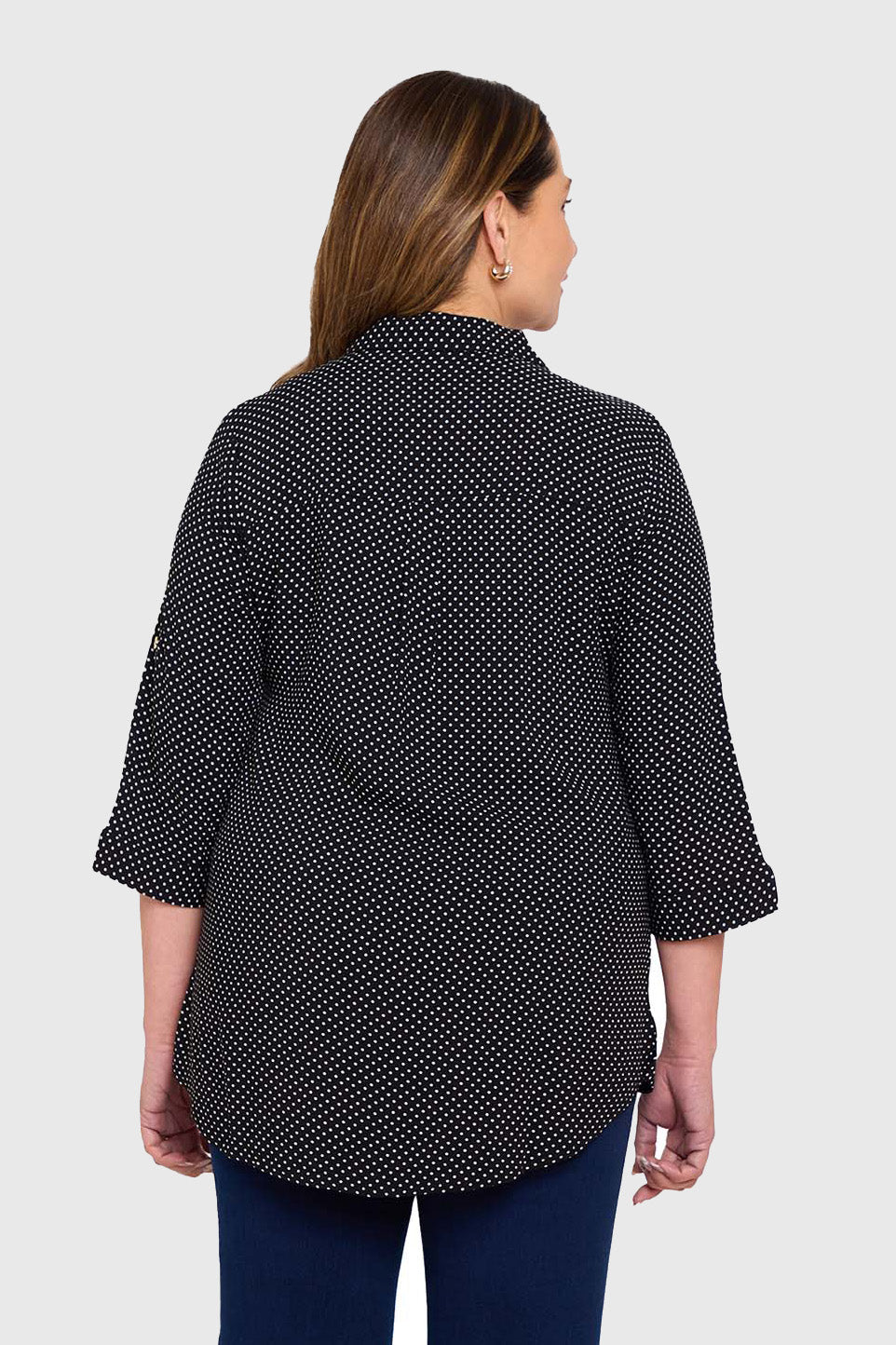 Blusa Mujer Abotonada Roll Up Negro