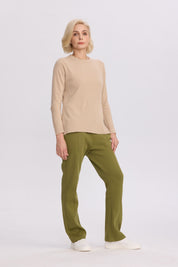 Pantalón Buzo Mujer Flare Clásico Verde