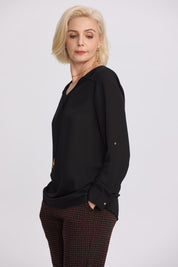 Blusa Mujer Crep Negro