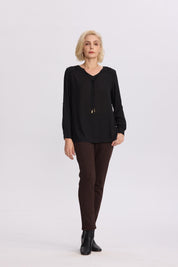 Blusa Mujer Crep Negro