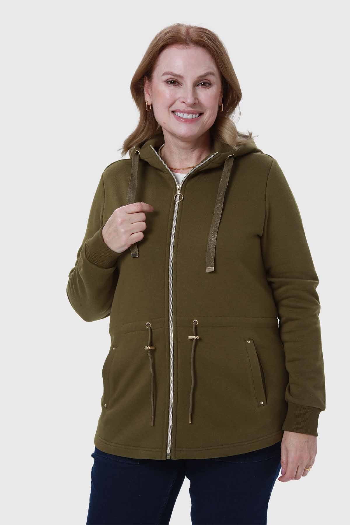 Polerón Mujer Cintura Ajustable Verde