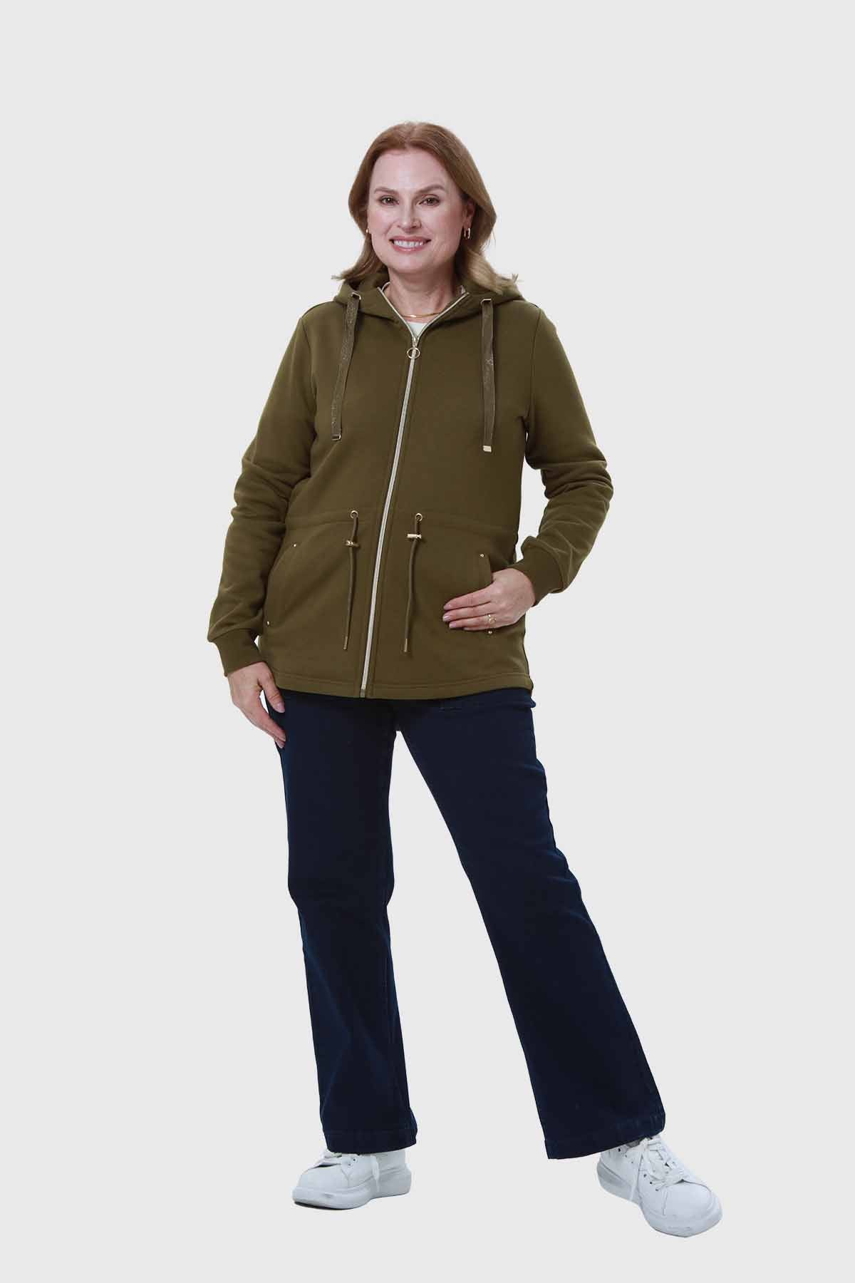 Polerón Mujer Cintura Ajustable Verde