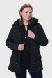 Parka Mujer Con Rombos Negro