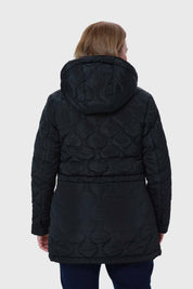 Parka Mujer Con Rombos Negro