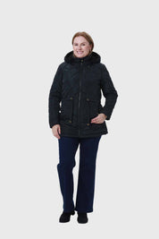 Parka Mujer Con Rombos Negro