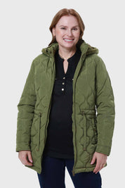 Parka Mujer Con Rombos Verde