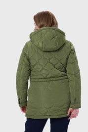 Parka Mujer Con Rombos Verde