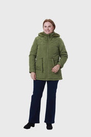 Parka Mujer Con Rombos Verde