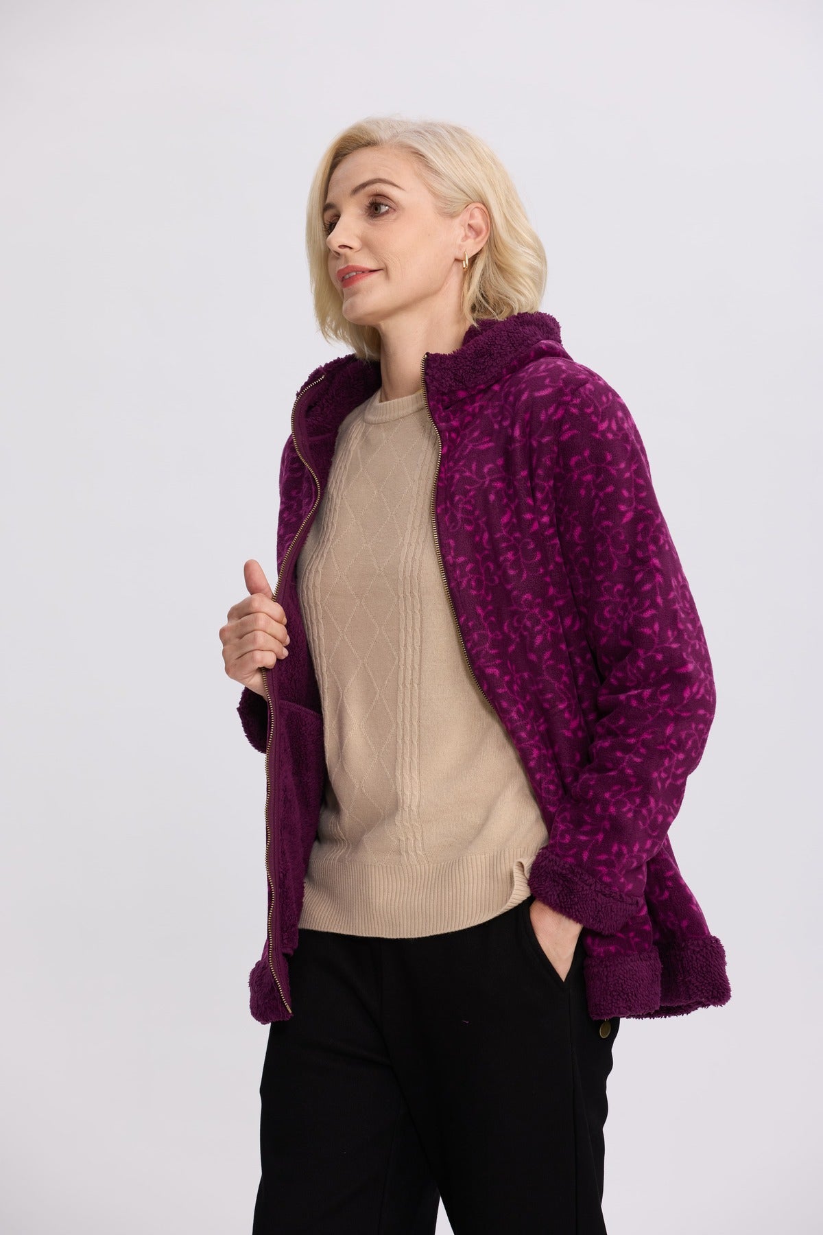 Polar Mujer Estampado Morado