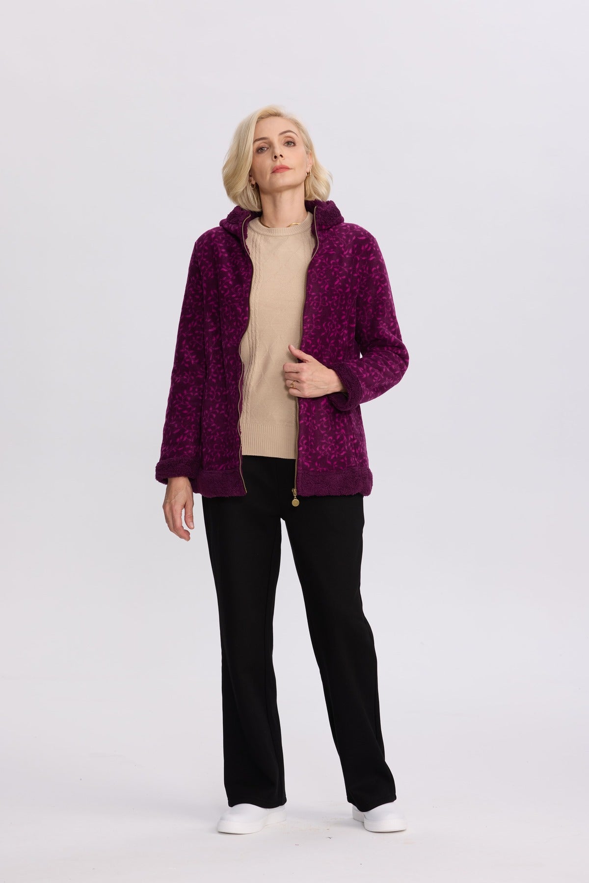 Polar Mujer Estampado Morado