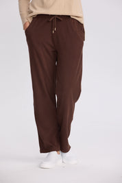 Pantalón Buzo Mujer Detalle Strass Café