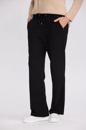 Pantalón Buzo Mujer Detalle Strass Negro