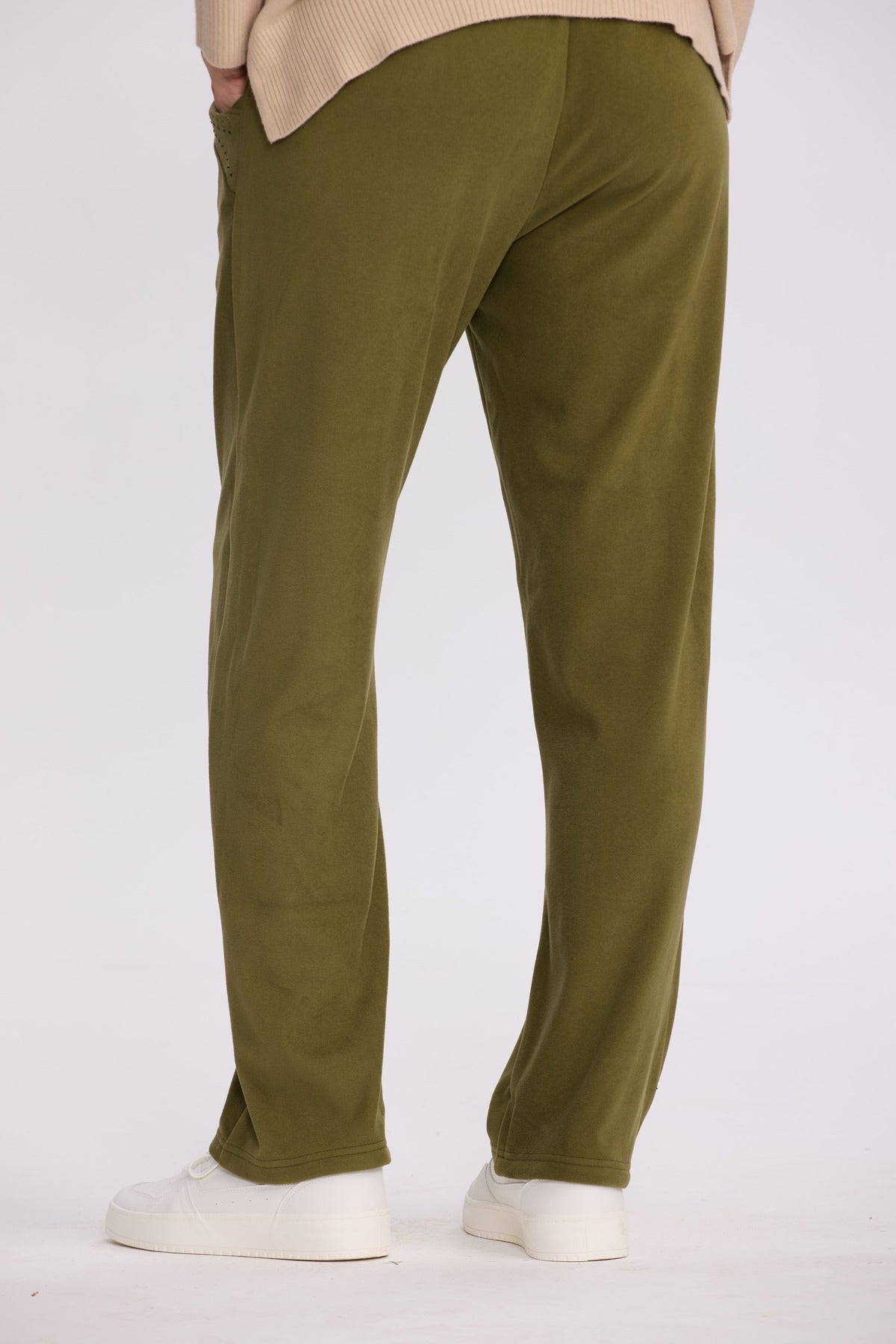 Pantalón Buzo Mujer Detalle Strass Verde