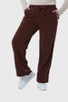 Pantalón Buzo Mujer Calce Recto Café