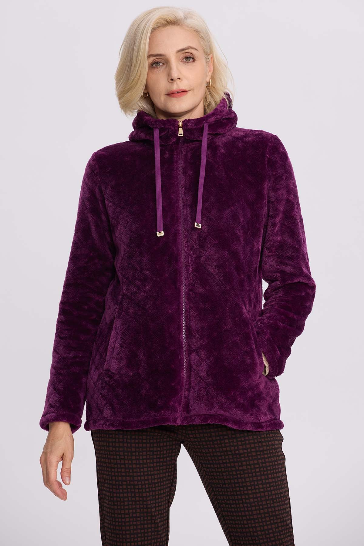 Polar Mujer Detalle Rombo Morado