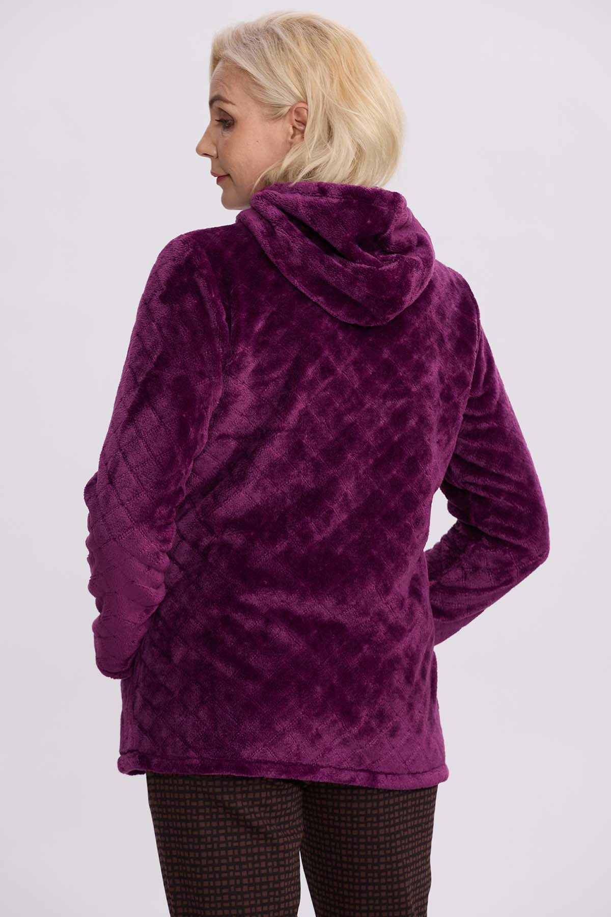 Polar Mujer Detalle Rombo Morado