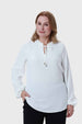 Blusa Mujer Con Plisado Crudo