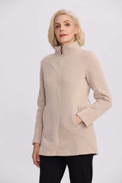 Polar Mujer Con Bolsillo Beige