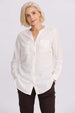 Blusa Mujer Lino Roll Up Con Botón Crudo