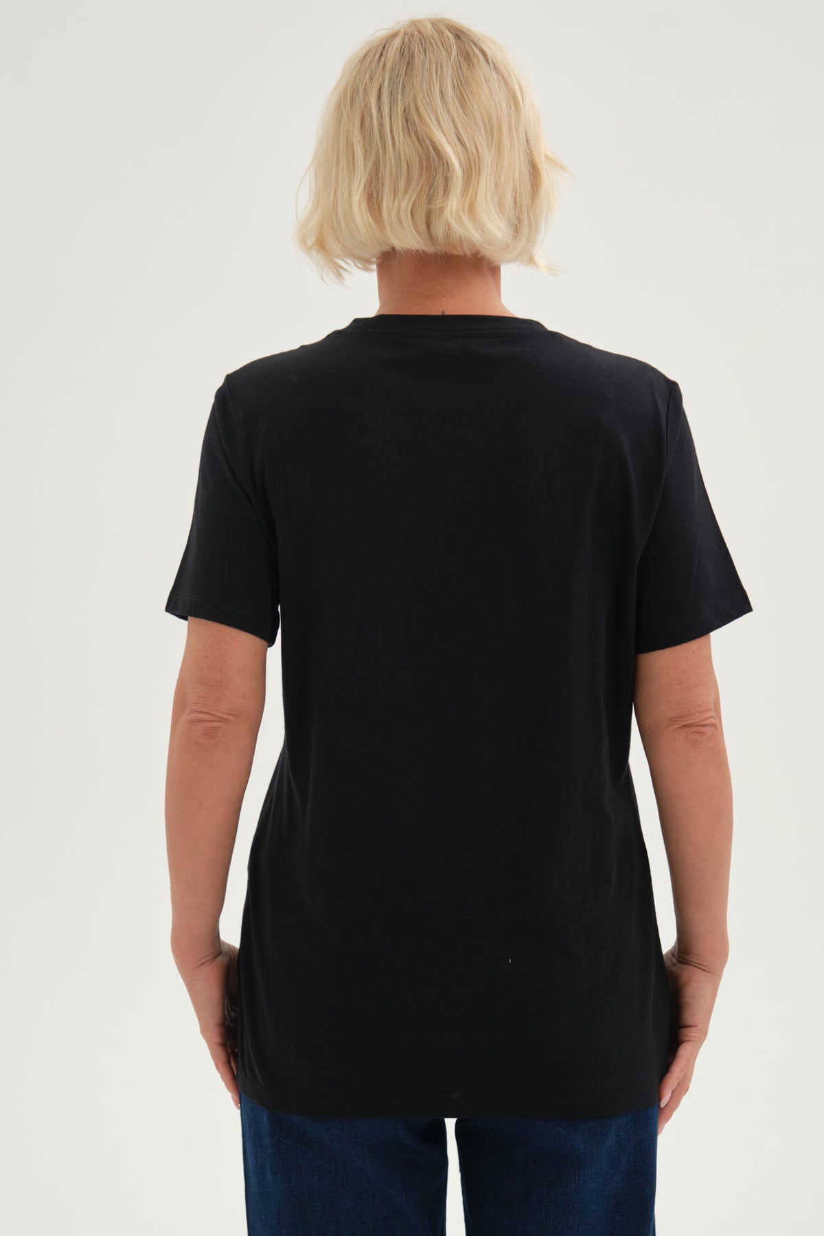 Polera Mujer Print Posicional Negro