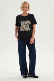 Polera Mujer Print Posicional Negro