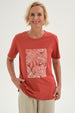 Polera Mujer Print Posicional Terracota