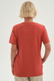 Polera Mujer Print Posicional Terracota