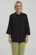 Blusa Mujer Abotonada Roll Up Negro