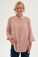 Blusa Mujer Abotonada Roll Up Palo Rosa