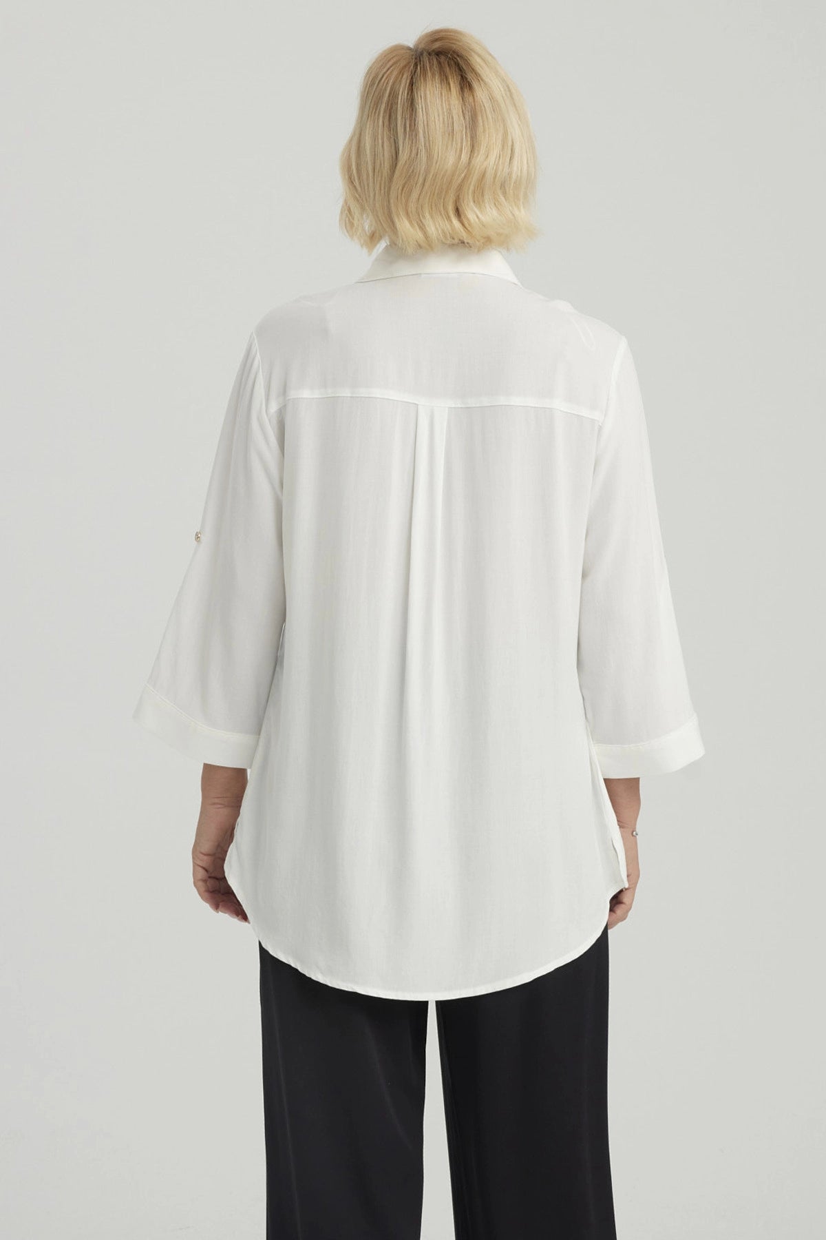 Blusa Mujer Abotonada Roll Up Crudo