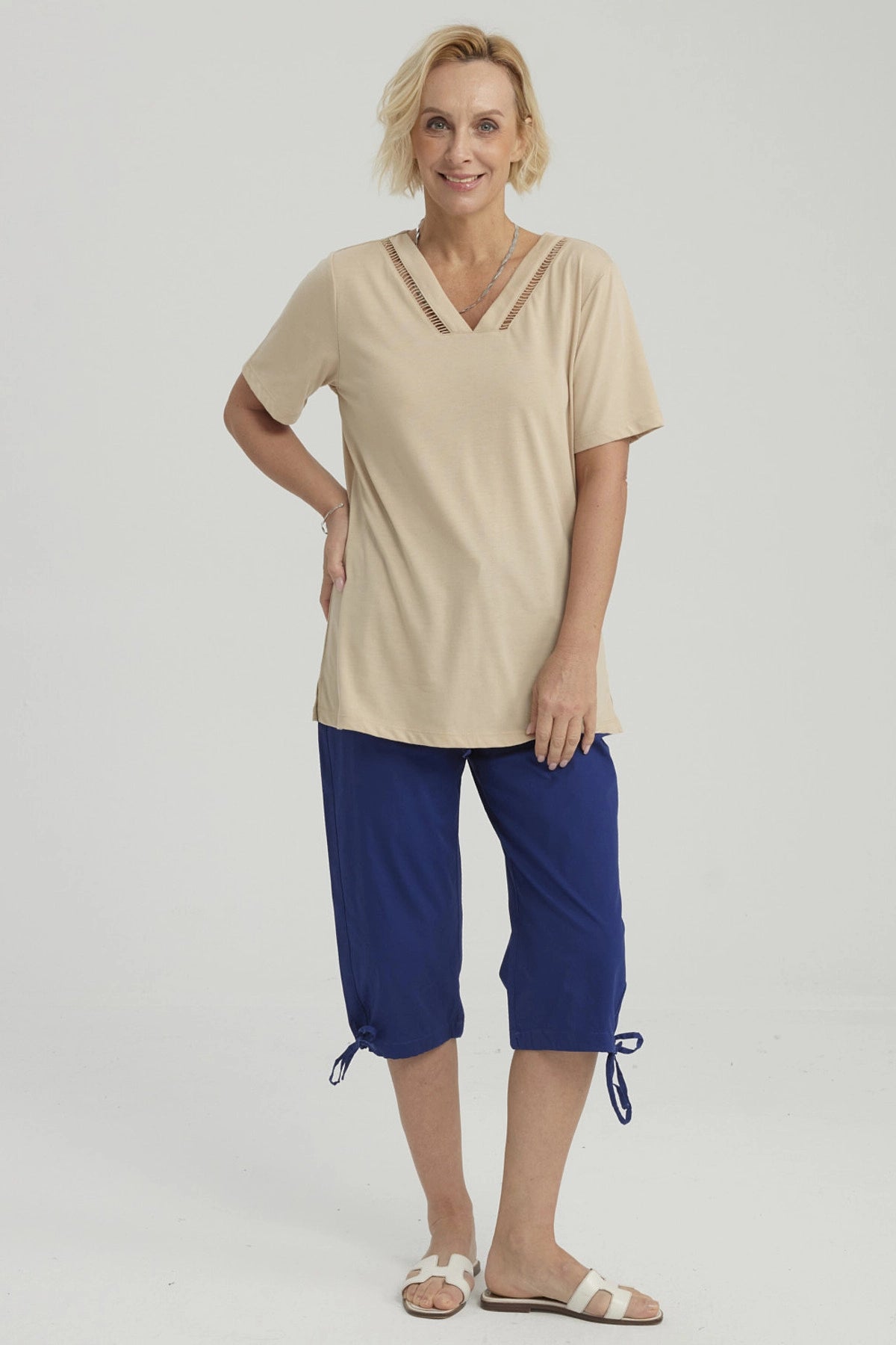 Polera Mujer Lisa Beige Oscuro