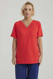 Polera Mujer Lisa Rojo