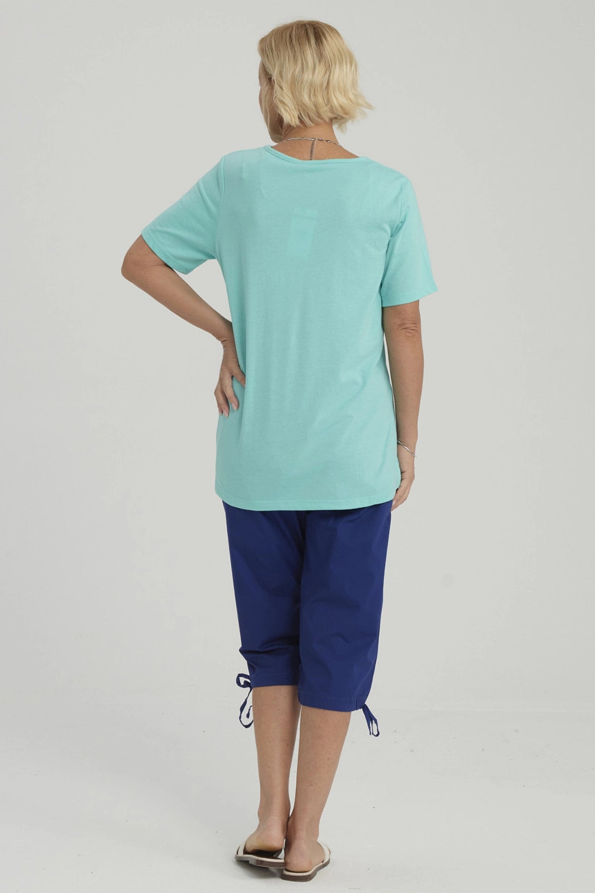 Polera Mujer Lisa Turquesa