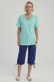 Polera Mujer Lisa Turquesa