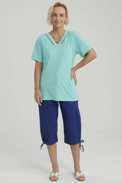 Polera Mujer Lisa Turquesa