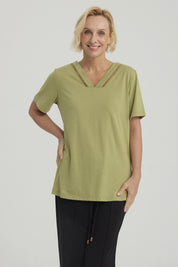 Polera Mujer Lisa Verde Claro