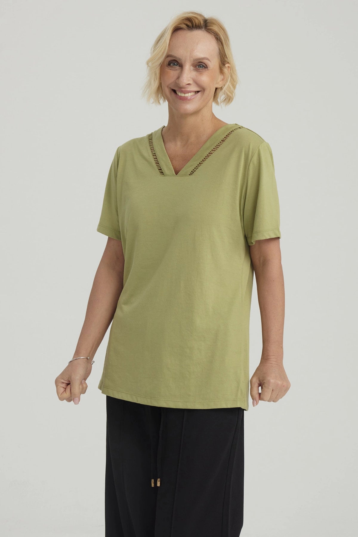 Polera Mujer Lisa Verde Claro