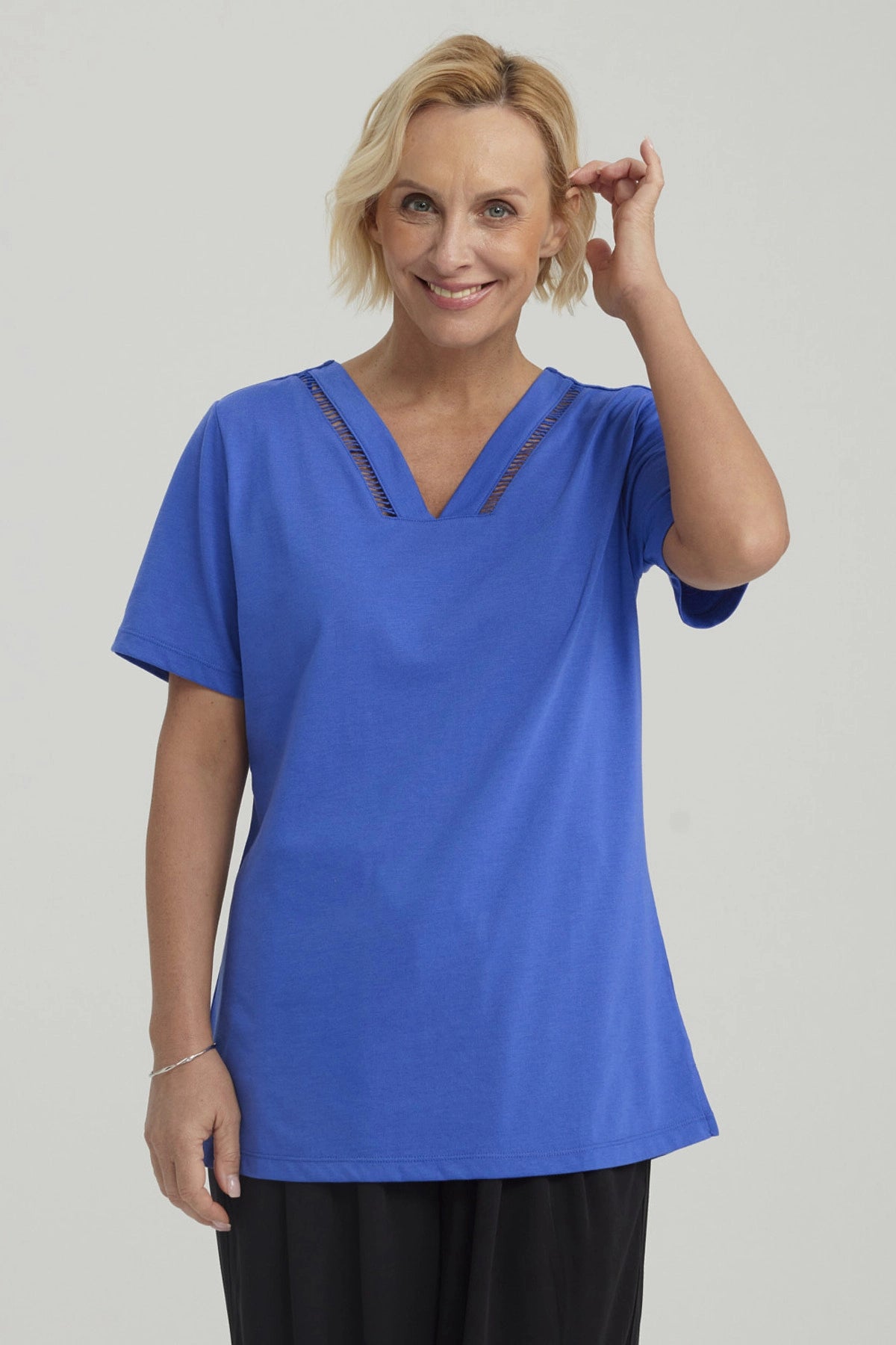 Polera Mujer Lisa Azulino